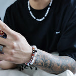 Black and White Pearl Crown Bracelet