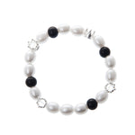 Black and White Pearl Crown Bracelet