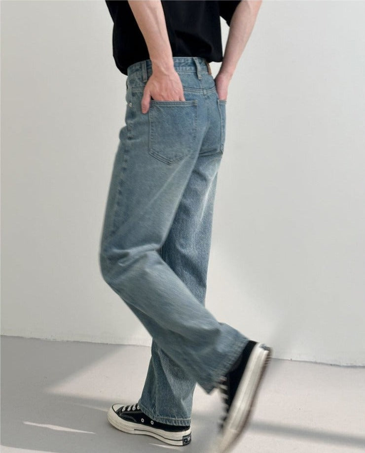Blue Casual Straight Jeans