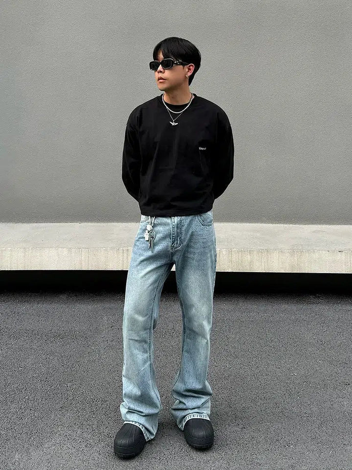 Blue Cleanfit Flared Denim Pants