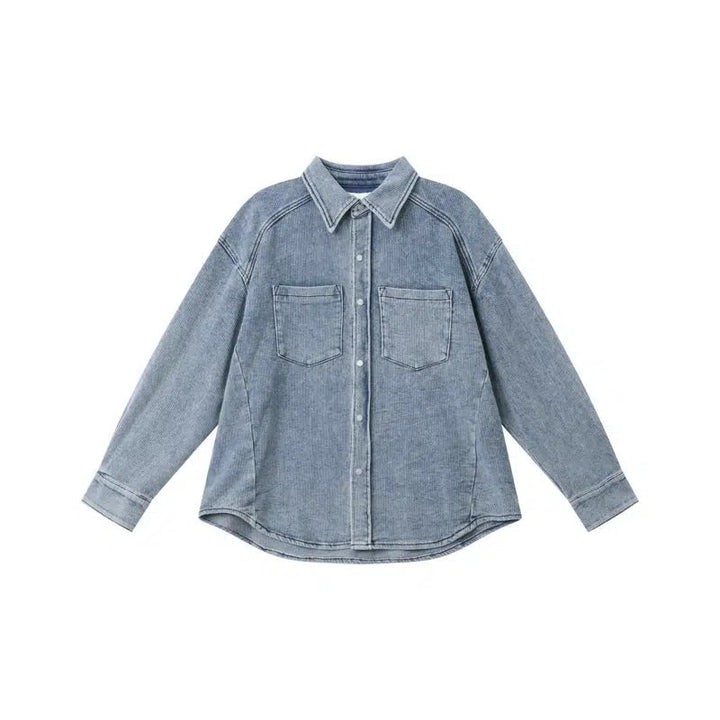 Blue Deconstructed Denim Jacket Pants Suit
