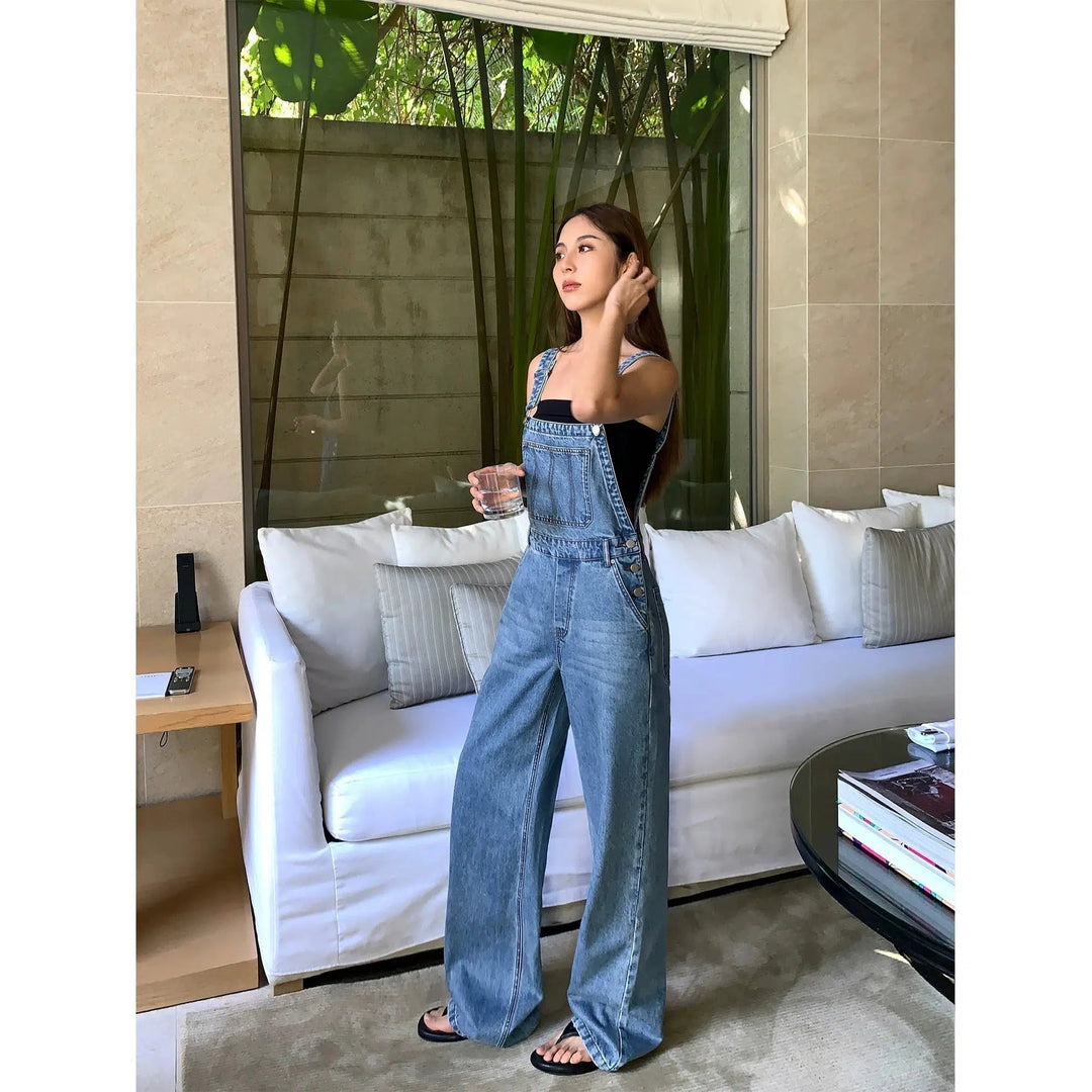 TKF286 Blue Denim Overalls M Denim Blue