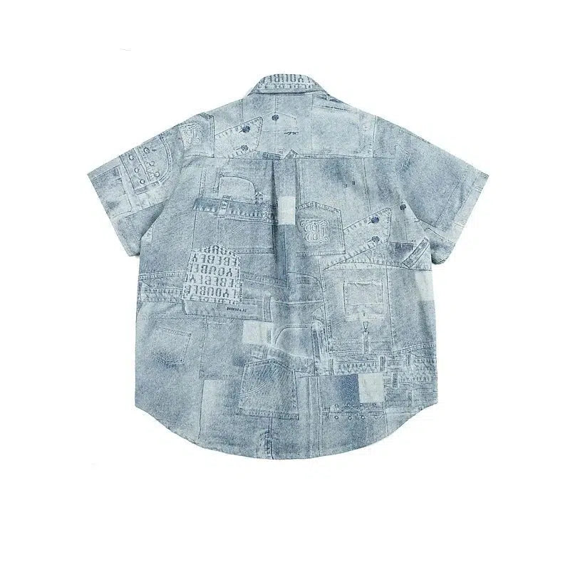 Blue Denim Short Sleeve Shirt