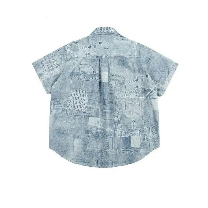 Blue Denim Short Sleeve Shirt
