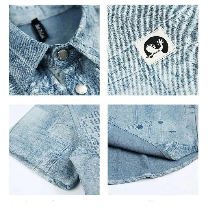Blue Denim Short Sleeve Shirt