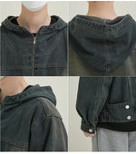 Blue Hooded Denim Jacket