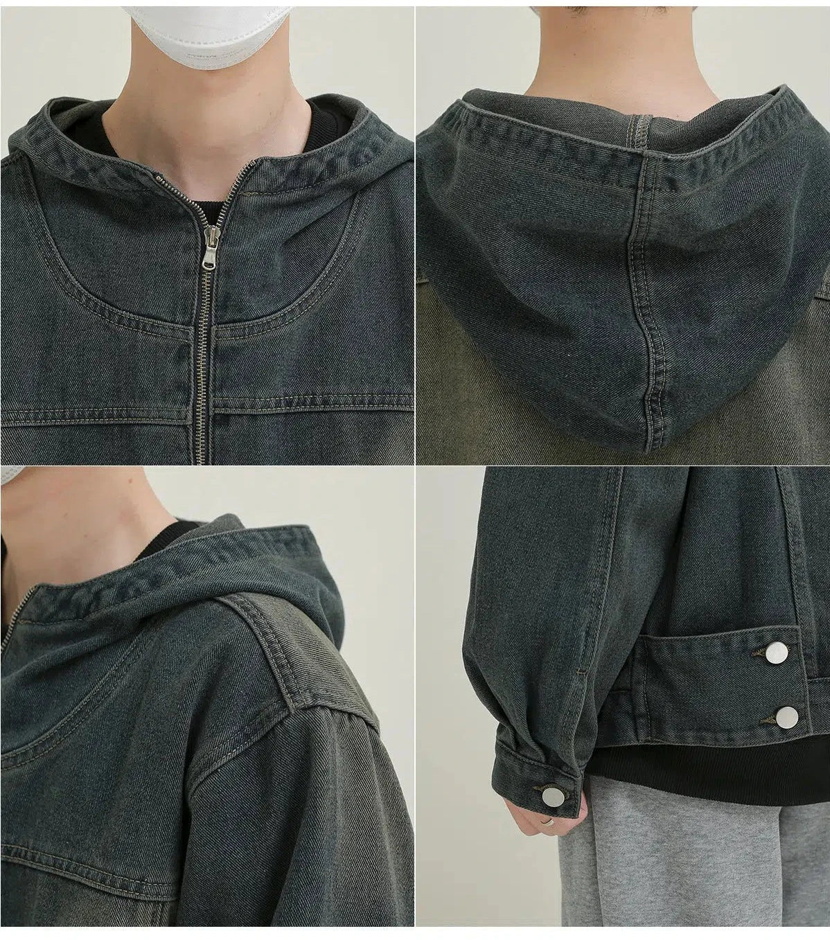 Blue Hooded Denim Jacket