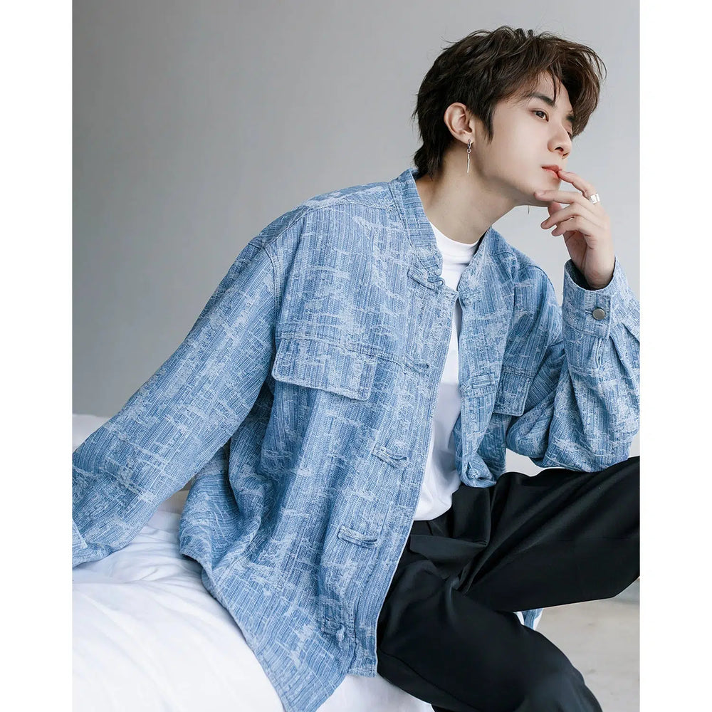 Blue Long-sleeved Shirt