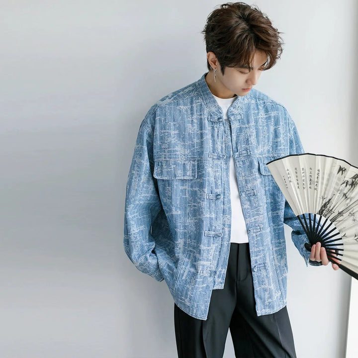Blue Long-sleeved Shirt