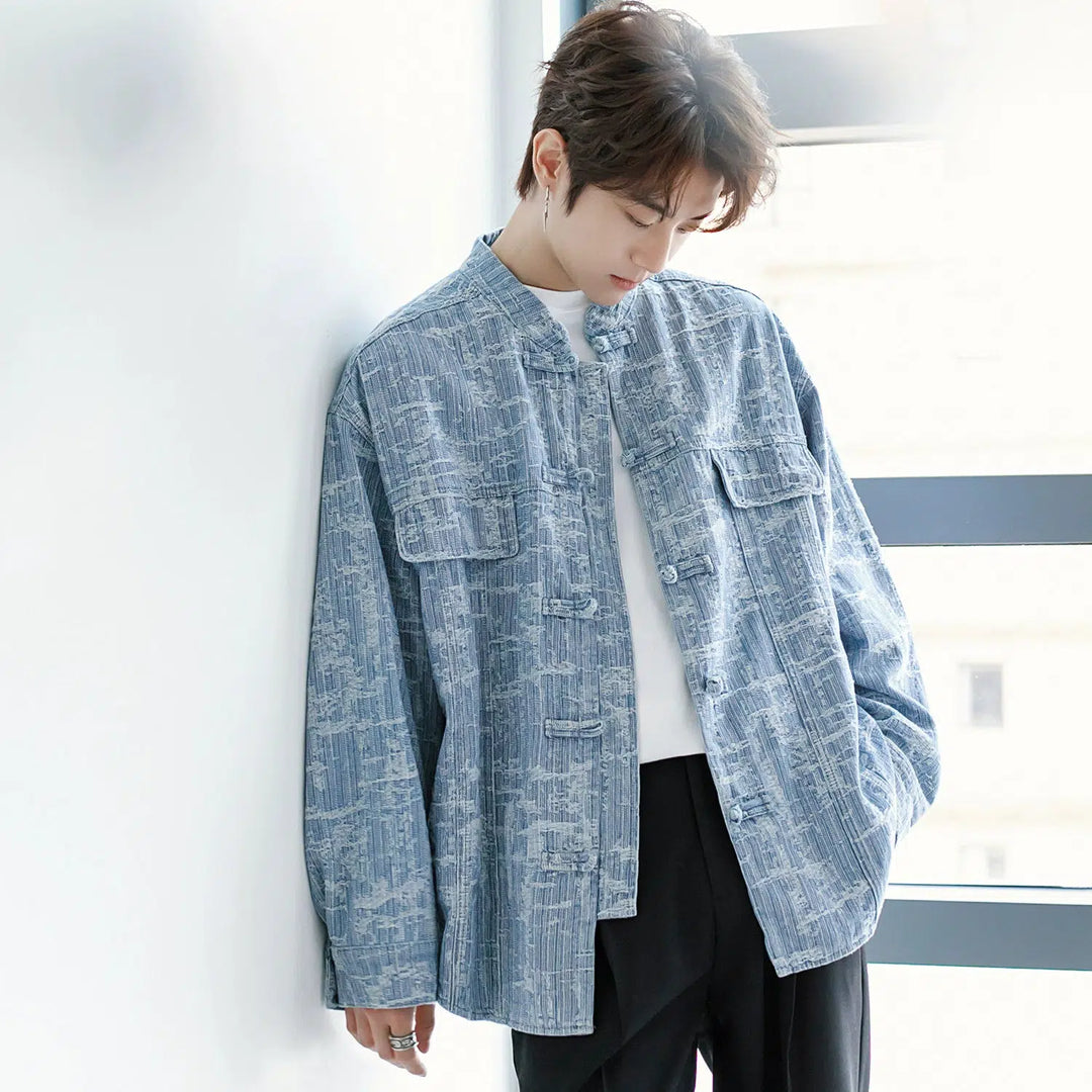 Blue Long-sleeved Shirt