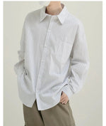 Blue Long-sleeved Striped Shirt