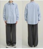 Blue Long-sleeved Striped Shirt