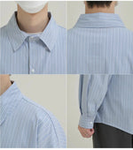 Blue Long-sleeved Striped Shirt