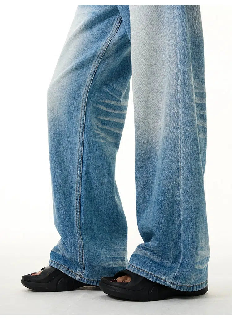 Blue Relaxed Fit Straight Jeans