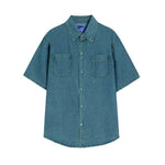 Blue Short Sleeve Denim Shirt