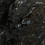 Blue Square Gemstone Hoop Earrings