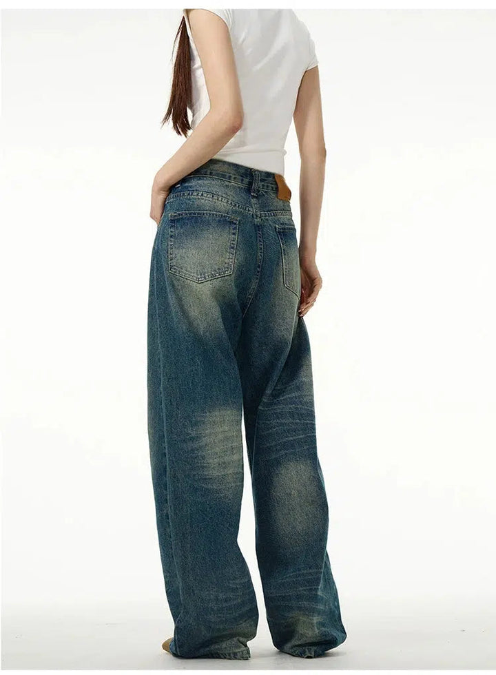 Blue Straight Leg Jeans