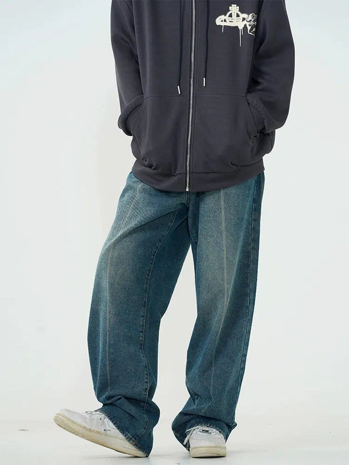 Blue Wid-Leg Jeans
