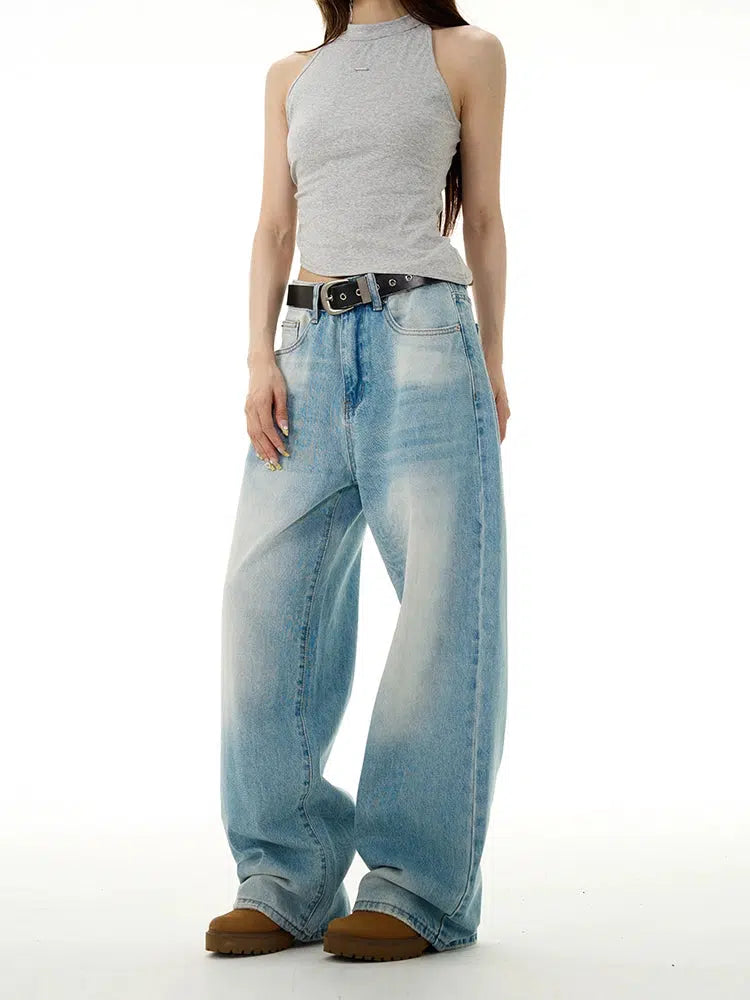 Blue Wide-Leg Jeans