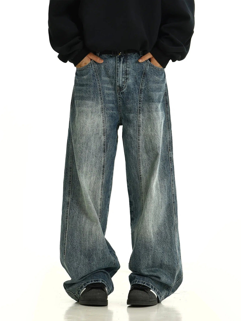 Blue Wide-Leg Jeans