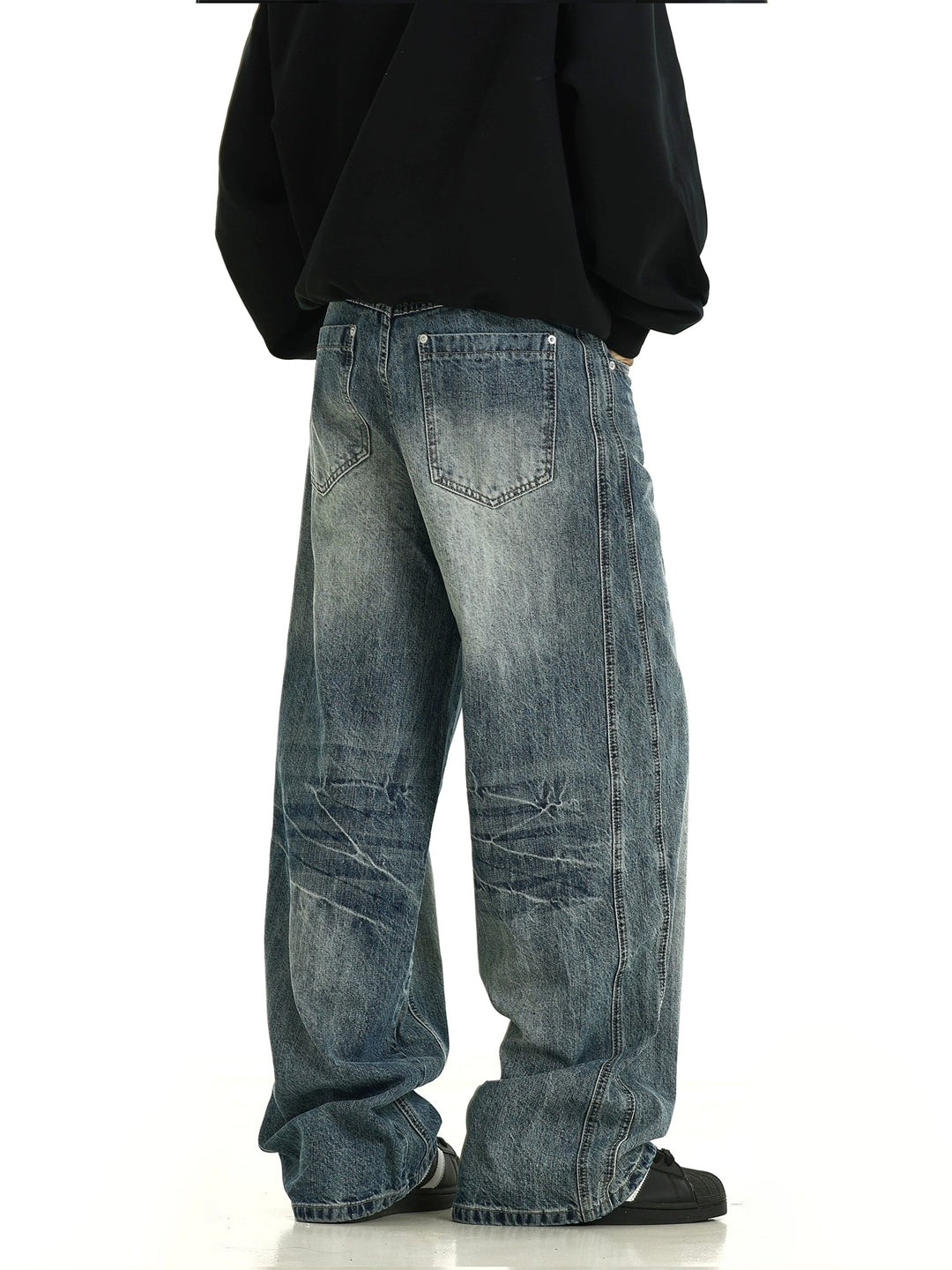 Blue Wide-Leg Jeans