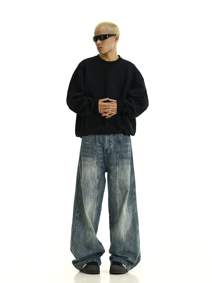 Blue Wide-Leg Jeans