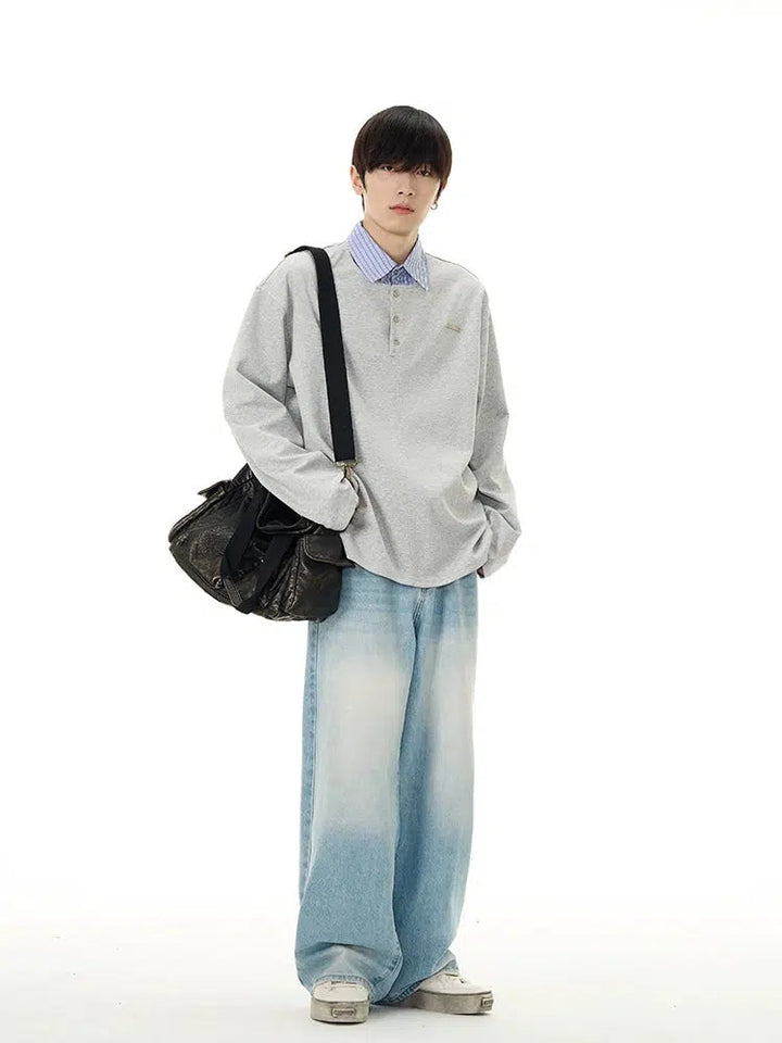 Blue Wide-Leg Jeans