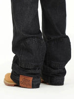 Blue inverted Straight-leg Jeans