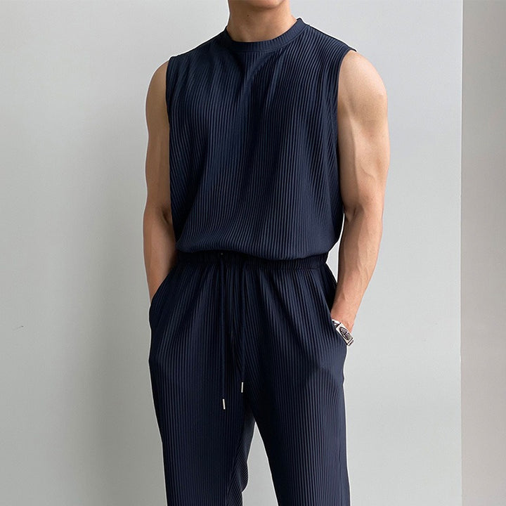 Pleated Stripe Suit