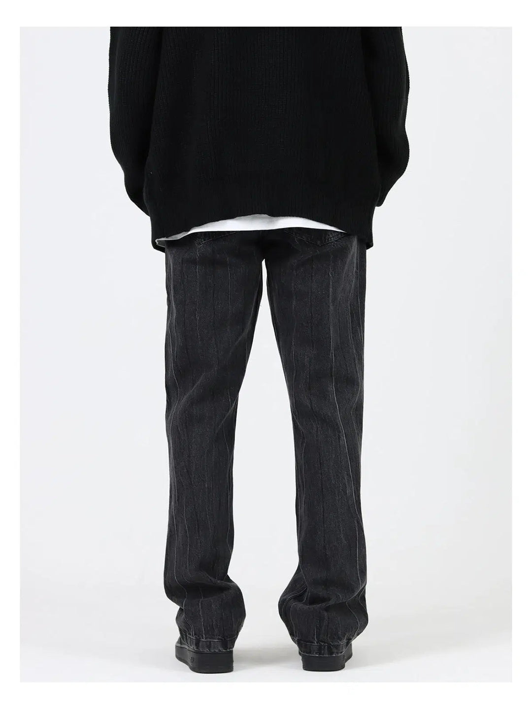 Bootcut Washed Lightning Pattern Jeans
