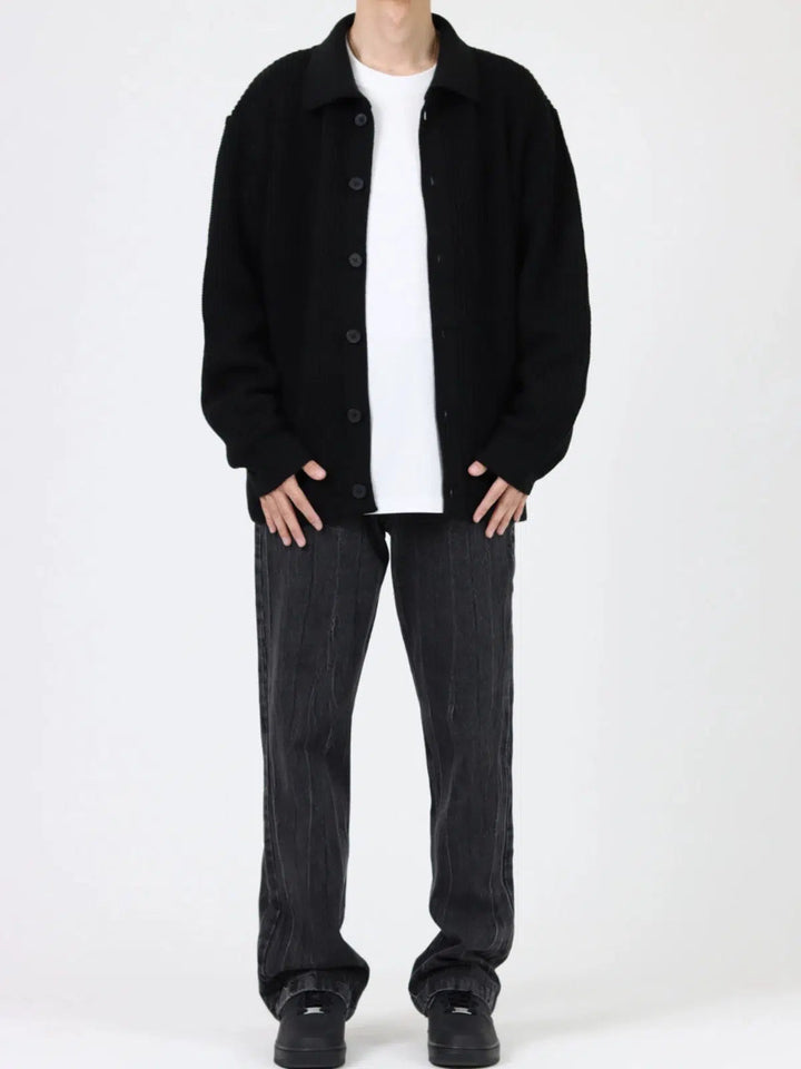 Bootcut Washed Lightning Pattern Jeans