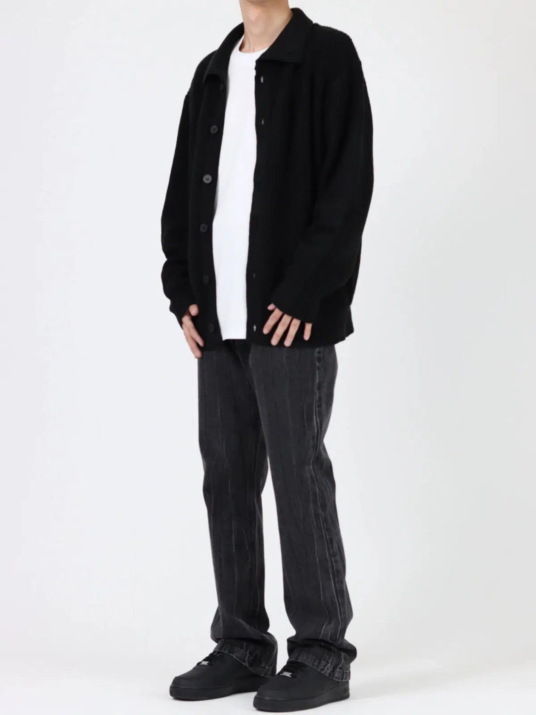 Bootcut Washed Lightning Pattern Jeans