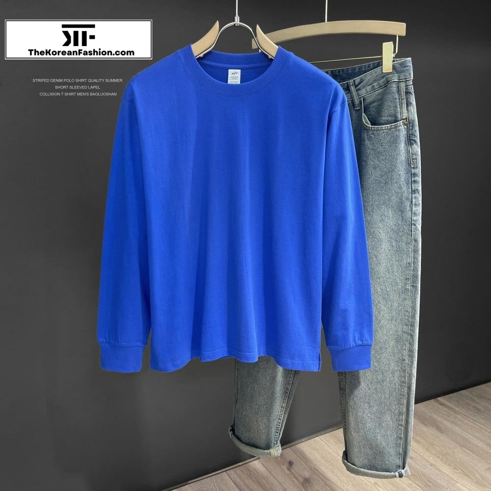 Bottoming Cotton Long Sleeve Basic Tee