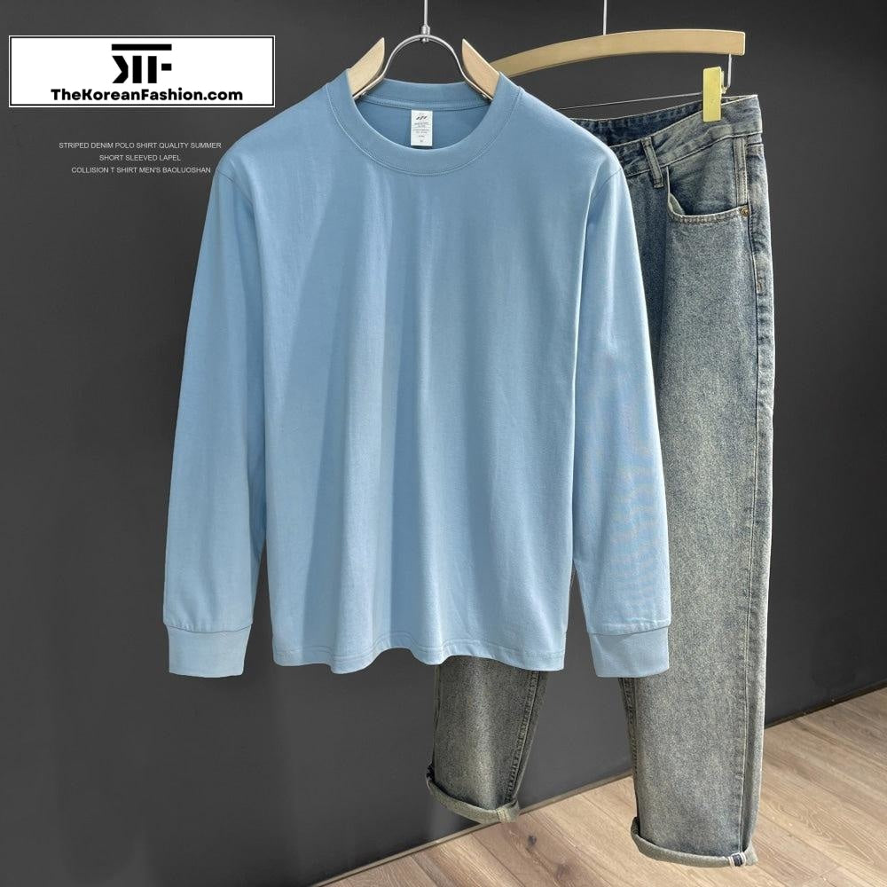 Bottoming Cotton Long Sleeve Basic Tee