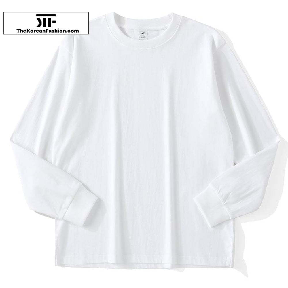 Bottoming Cotton Long Sleeve Basic Tee