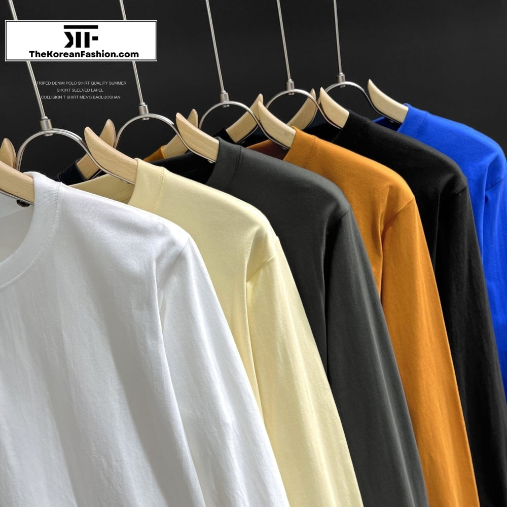 Bottoming Cotton Long Sleeve Basic Tee