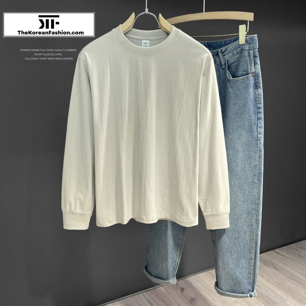 Bottoming Cotton Long Sleeve Basic Tee