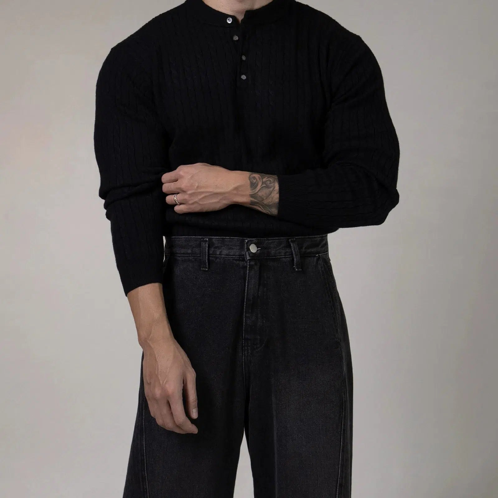 Bottoming Henry Collar Sweater