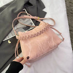 Braided Handle Bucket Shaped Bag