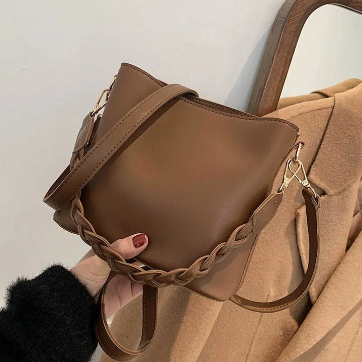Braided Strap Bucket Bag