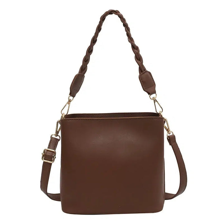 Braided Strap Bucket Bag