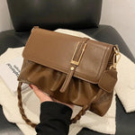 Braided Strap Leather Shoulder Bag