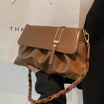 Braided Strap Leather Shoulder Bag