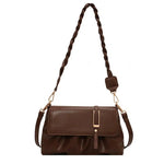 Braided Strap Leather Shoulder Bag