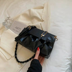 Braided Strap Leather Shoulder Bag