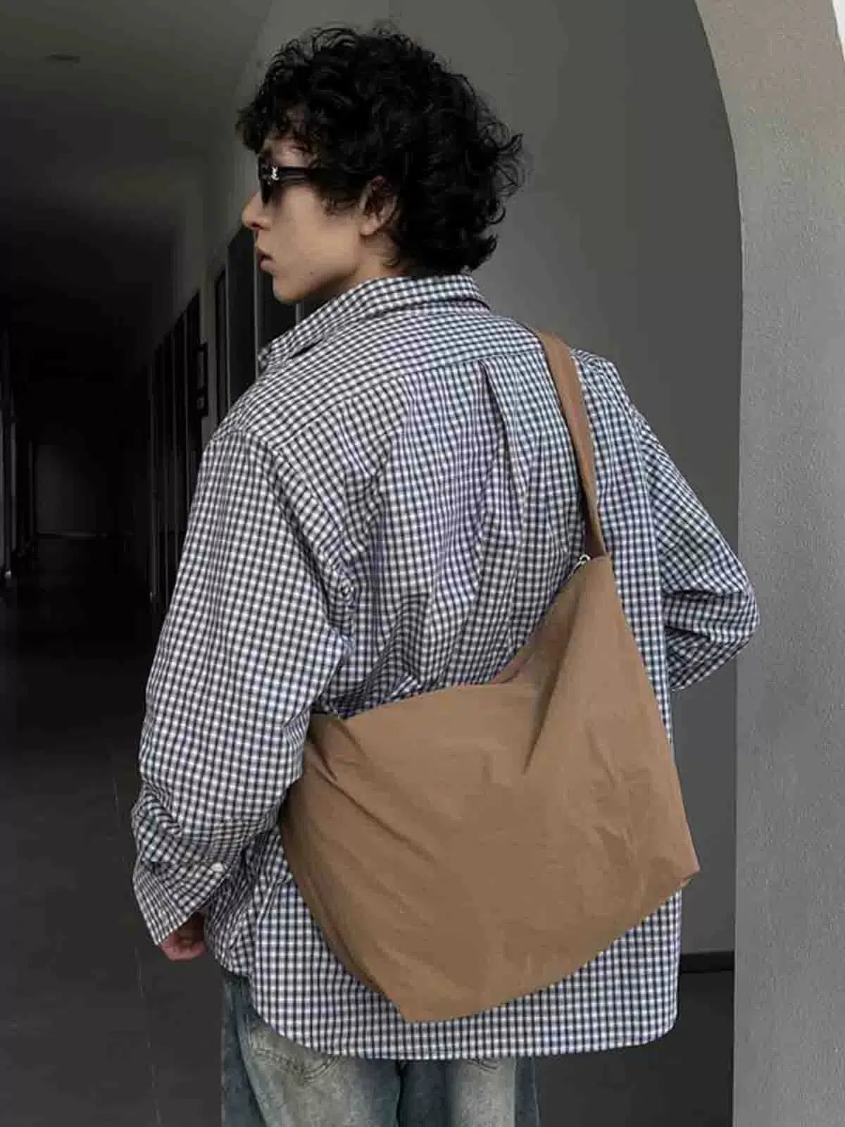 Brown Crossbody Canvas Bag