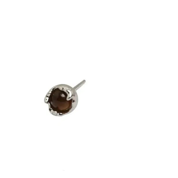 Brown Crystal Stud Earrings