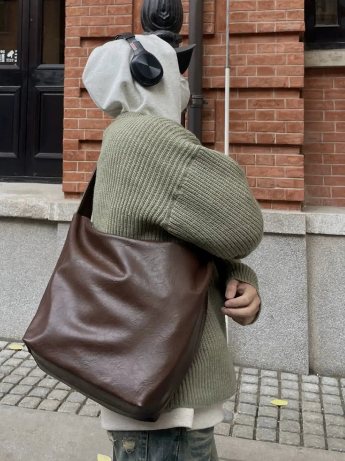 Brown Leather Shoulder Bag