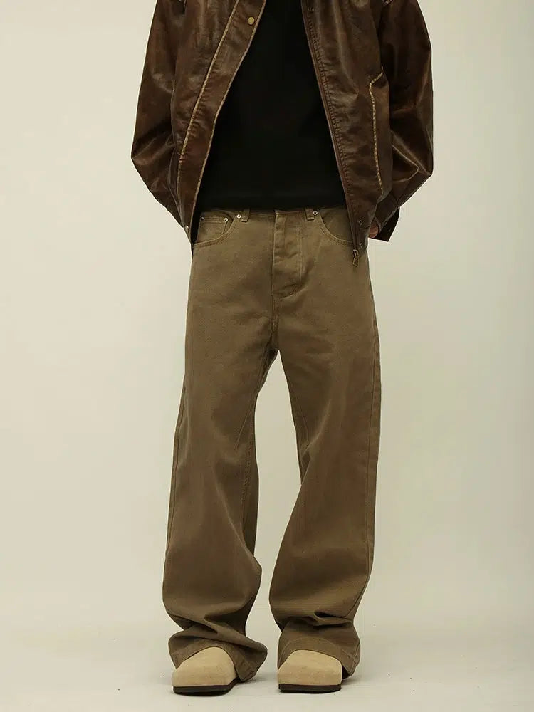 Brown Straight Leg Jeans