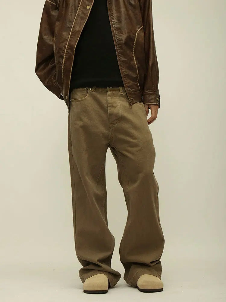 Brown Straight Leg Jeans
